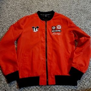 Mickey Mouse Men's Red Bomber Jacket Size Medium